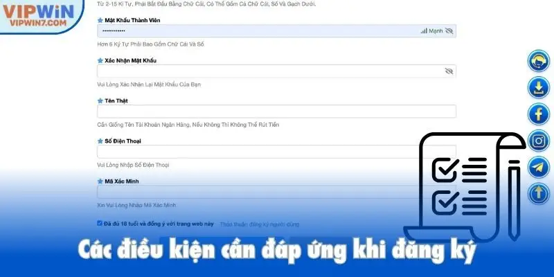 Các điều kiện cần đáp ứng khi đăng ký